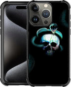 for iPhone 16 Pro Case, Skeleton Winding Snake Pattern Graphic Design Girl Boy by FKBRCL4U