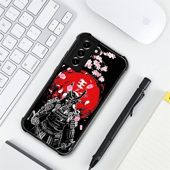 for Samsung Galaxy S22 Case, Sakura Japanese Samurai Pattern Graphic Design - Image 7
