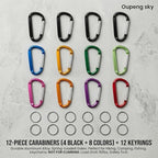 12PCS Carabiner Keychain Clip - Image 2