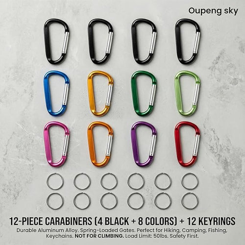 12PCS Carabiner Keychain Clip - Image 2