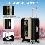 ANNA QUEEN Retro Cassette Tape Luggage Cover, Vintage Music Design Suitcase - Image 3