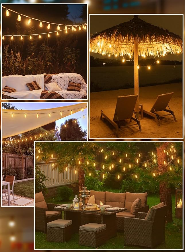 Ollny Outdoor String Lights 160FT, Shatterproof Connectable Patio Lights - Image 8