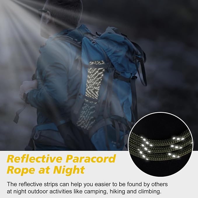 Paracord Reflective 4mm 1000lb, Paracord Rope, Parachute Cord, Camping Rope - Image 5