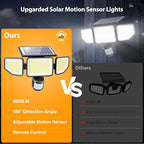 Onforu 4500LM Solar Lights Outdoor, 3 Heads Security Lights - Image 4