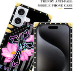 Compatible with iPhone 16 Case, Praying Cross Hands Luxury Golden Decoration - Image 4