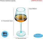 16-ounce Plastic Stem Wine Glasses, All Purpose Arcylic Glasses - Image 2