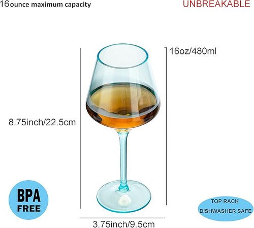 16-ounce Plastic Stem Wine Glasses, All Purpose Arcylic Glasses - Image 2
