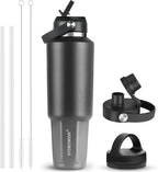 HYDROWION 40 oz Insulated Water Bottle, Car Water Bottle Holder by HYDROWION