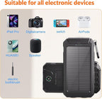 Solar Charger 20, Portable Power Bank, 4 Cables Outdoor Waterproof External - Image 5