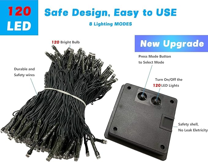 OZS 6 Pack 480LED Solar String Lights - Image 7