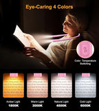 Gritin Book Light, Eye Caring 4-Color & 5-Brightness Neck Light Reading Light- - Image 3