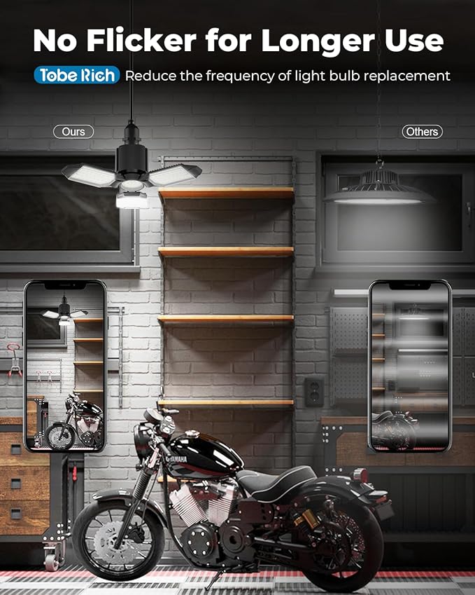 toberich LED Garage Light Bulbs 4 Pack, 8000LM Shop Lights - Image 4