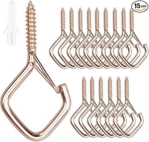 15 Pcs Rose Gold Eye Hooks Screw Heavy Duty, Ceiling Hooks by Unknown