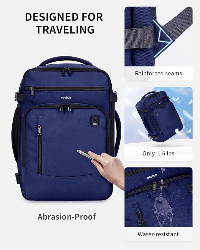 ECOHUB 17" Small Travel Backpack, United Airlines Personal Item Bag 17x10x9 - Image 6