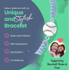 Sportybella - Baseball Bracelet, Baseball Jewelry, Adjustable Braided Baseball - Image 2
