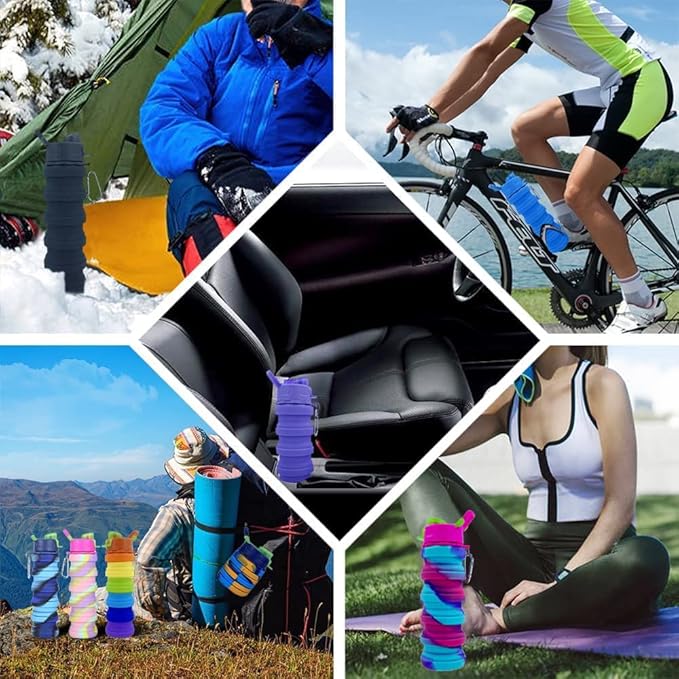 Collapsible Water Bottles 3 Pack Expandable Water Bottle 500ml - Image 6