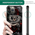 for iPhone 15 Pro Case, Entwined Rose Snake Pattern Graphic Design Girl Boy - Image 2