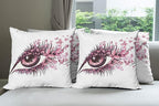 Ambesonne Butterflies Throw Pillow Cushion Case Pack of 4, Female Eye Eyelashes by Ambesonne