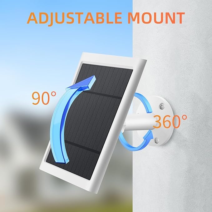 IP65 Solar Panel for Rings Camera White 3pack 4W Solar Charger Compatible - Image 2