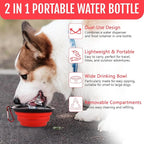 Dog Travel Water Bottle W/Collapsible Bowls - Image 8