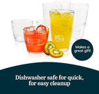 Libbey Orbita Rocks and Tumbler Drinking Glasses Set of 16, Durable Glass Cups - Image 5