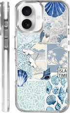 Case for iPhone 16, Sea Life Ocean Waves Seashell Collage Phone Case Design，for by Toulas