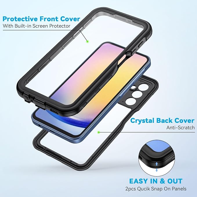 Lanhiem for Samsung Galaxy A25 5G Phone Case, IP68 Waterproof Dustproof - Image 4
