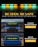 HLauto 604N Emergency Dash Strobe Lights: 2x16.8 inch Green Amber Security - Image 3