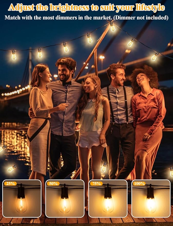 Brightever 150FT Outdoor String Lights, Patio Lights - Image 6