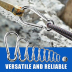 Small Carabiner Clip Hooks, 304 Stainless Steel Spring Snap Hook Fits Camping - Image 6