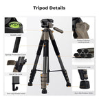K&F CONCEPT Camera Tripod, Cellphone Clip - Image 10