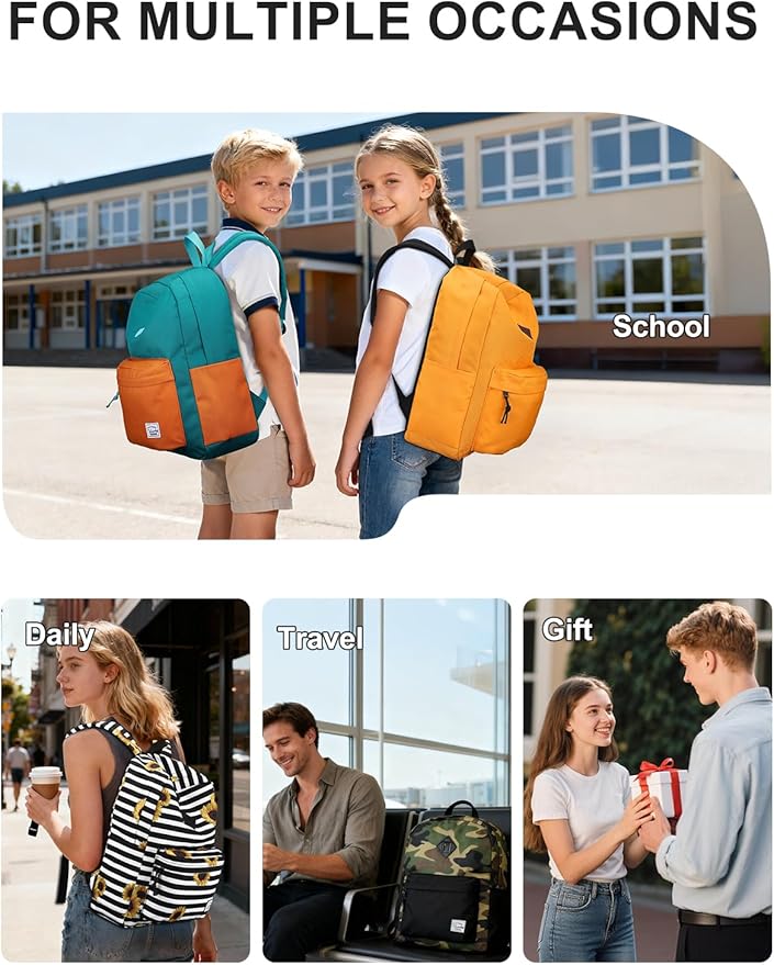 VASCHY Backpack for School, Lightweight Water Resistant Bookbag Casual Daypack - Image 7