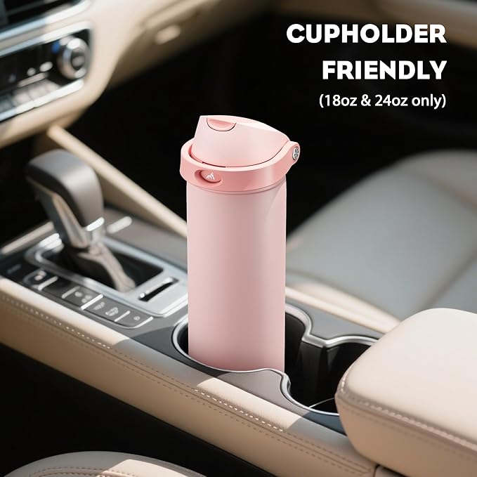 POWCAN 18 oz Insulated Water Bottle: 2-in-1 Push-Button Spout & Quick-Flip - Image 5