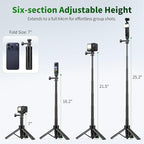 JOILCAN 25.2" Selfie Stick Tripod, Action Camera Vlog Tripod, Portable Handle - Image 2