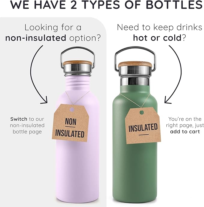 Bambaw 24 oz Insulated Water Bottle, Stainless Steel Water Bottle, Sleek & - Image 6