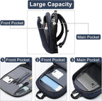 Business Backpack 17 Inch Slim Expandable Waterproof Travel Laptop Backpacks - Image 4