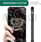 for iPhone Xs Max Case, Entwined Rose Snake Pattern Graphic Design Girl Boy - Image 6