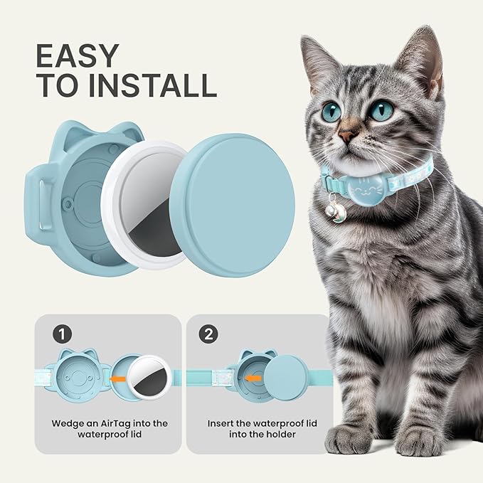 Waterproof Airtag 2nd & 1st Cat Collar, Breakaway Cat Airtag Collar - Image 4
