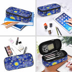 Blue Sky Pencil Bag Glowing Moon Starry Sky Abstract Painting Big Capacity - Image 6