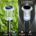 Solar Pathway Lights 10 Pack Solar Lights Outdoor Waterproof 6000K Cold White - Image 3