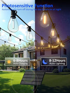 luckystyle 50FT Solar String Lights Outdoor Waterproof - Image 5