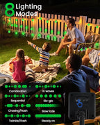 2-Pack 100 LED Green Solar String Lights Outdoor - 64FT Crystal Globe - Image 3