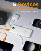 Portable Charger with Built in Cables, TESSAN 10000mAh Power Bank Fast Charging - Image 2