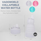 Collapsible Water Bottles 17oz, Odorless BPA-Free Silicone, Leak-Proof Foldable - Image 2