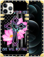 Compatible with iPhone 12 Pro Max Case, Praying Cross Hands Luxury Golden by Unknown