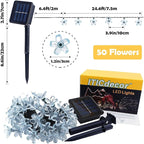 ITICdecor Outdoor Solar Flower String Lights Waterproof 50 LED Fairy Light - Image 7