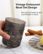 YOUBET 24PCS Plastic Drinking Glasses - 14OZ Black Hobnail Drinkware Glasses - - Image 6