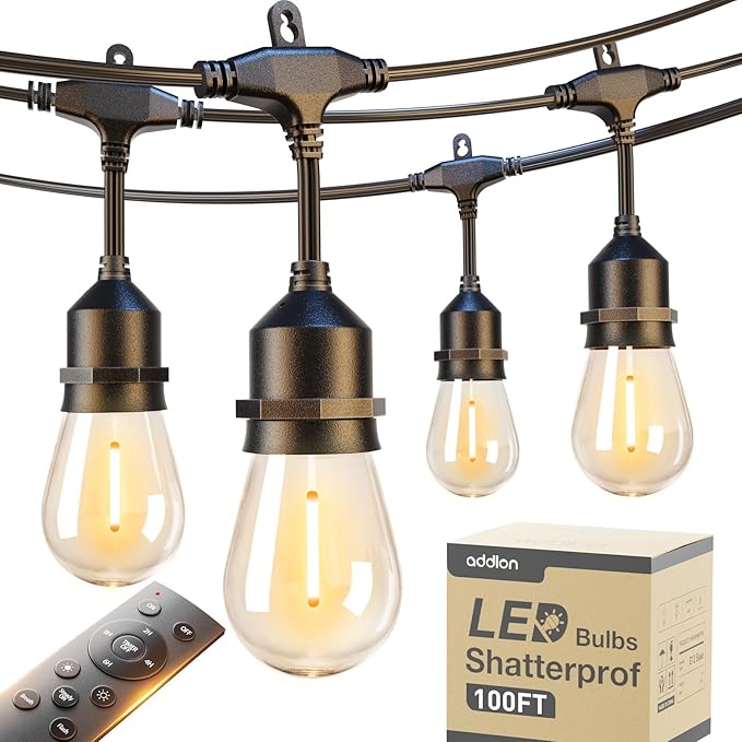 addlon 100FT Outdoor String Lights by addlon