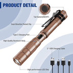 WORKPRO Rechargeable Pen Light, Mini Flashlight, 2 Pack Ultra-Compact EDC - Image 7