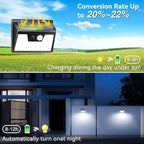 Peasur Solar Lights Outdoor Motion Sensor, 140 LED Solar Powered Fence Light - Image 3